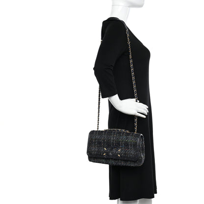 Chanel Tweed Snakeskin Quilted Medium CC Filigree Flap Blue Multicolor 2 of 12