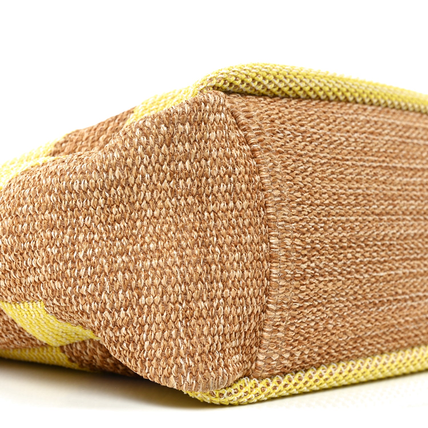 Chanel Mixed Fibers Large Shopping Bag Yellow Brown 9 of 10