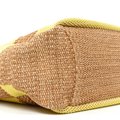 Chanel Mixed Fibers Large Shopping Bag Yellow Brown 9 of 10