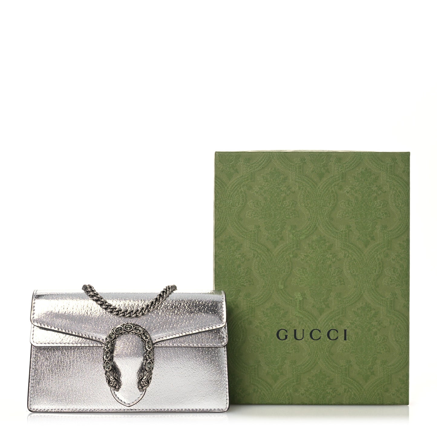 Metallic Calfskin Super Mini Dionysus Shoulder Bag Silver
