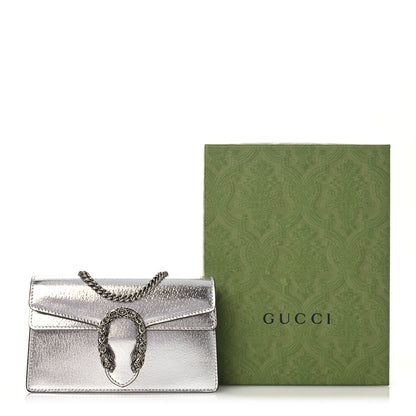 Gucci Metallic Calfskin Super Mini Dionysus Shoulder Bag Silver 10 of 10