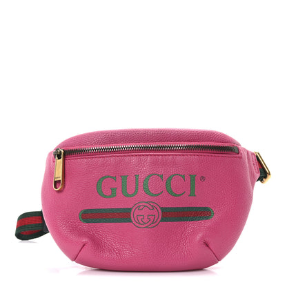 Gucci Grained Calfskin Small Logo Belt Bag Box Pink Green 1 of 11