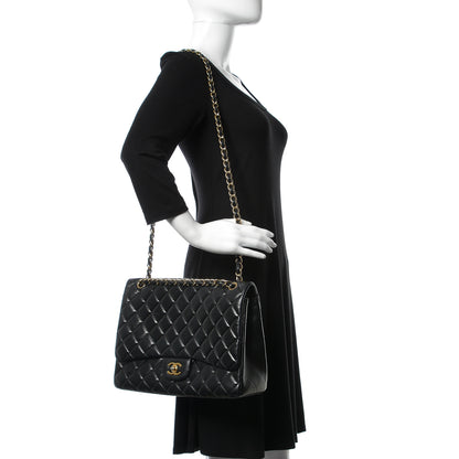 Chanel Lambskin Quilted Maxi Single Flap Black 3 of 11