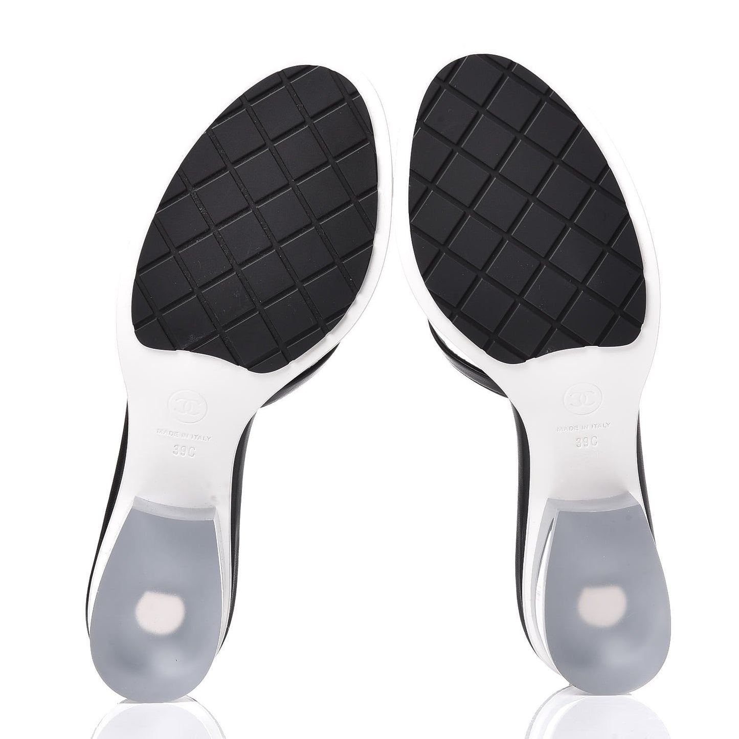 PVC Lambskin Logo Mules 39 Black