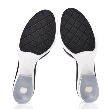 Chanel PVC Lambskin Logo Mules 39 Black 5 of 9