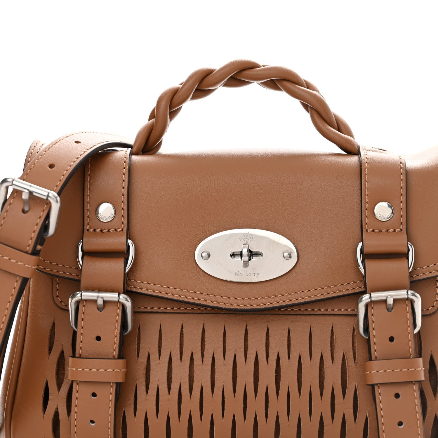 Mulberry Classic Smooth Mesh Calfskin Mini Alexa Teak 7 of 9