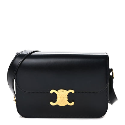 Celine Shiny Calfskin Medium Triomphe Black 1 of 8