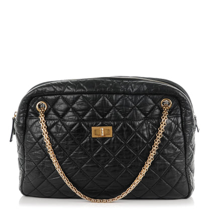 Chanel Aged Calfskin Quilted Large Reissue Camera Case Black 1 of 8