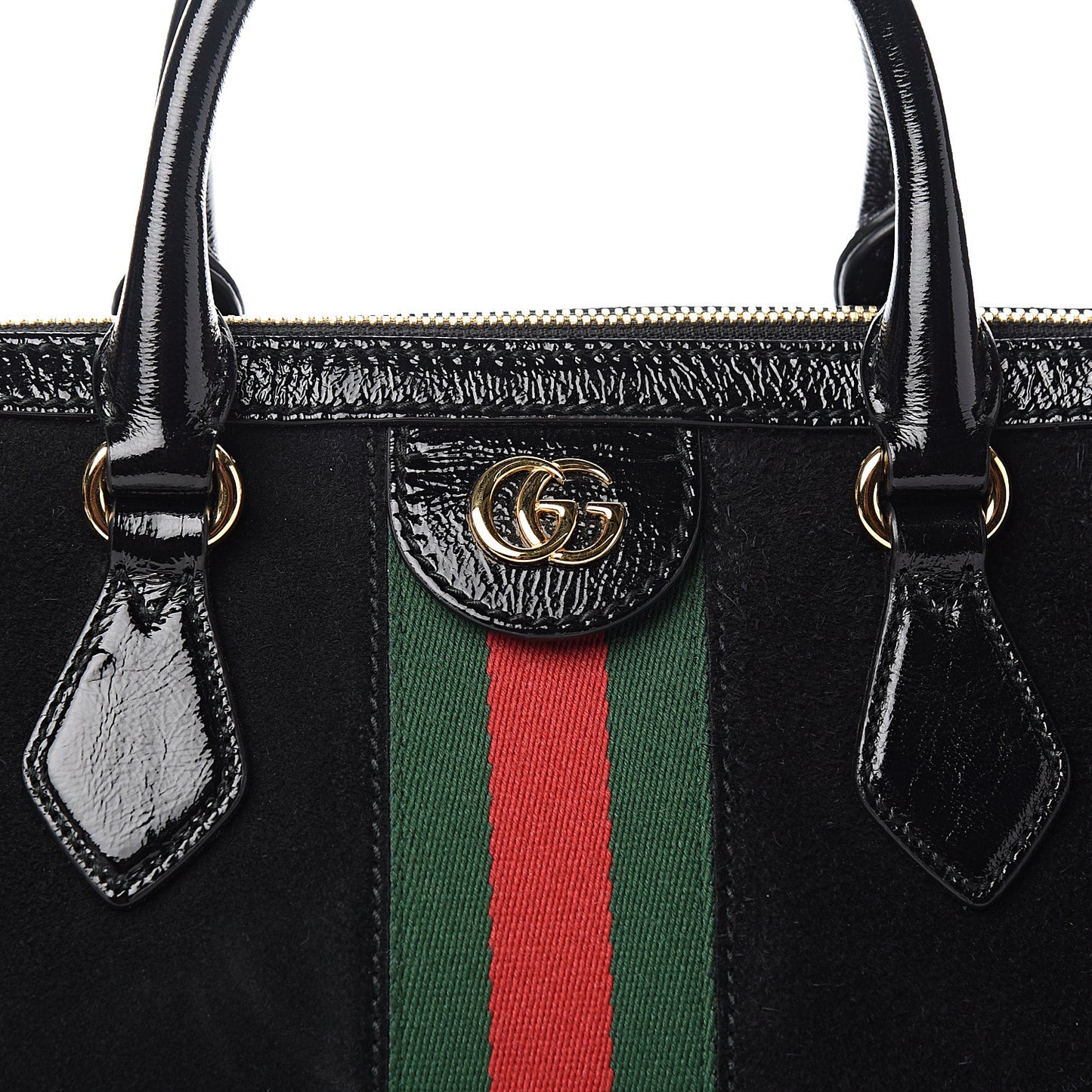 Suede Patent GG Web Medium Ophidia Boston Black