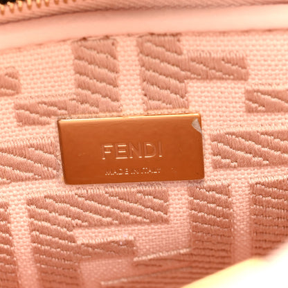 Fendi Vitello Seta Canvas FF Embroidered Mini Peekaboo Iconic Satchel Rosa Confetto 7 of 10