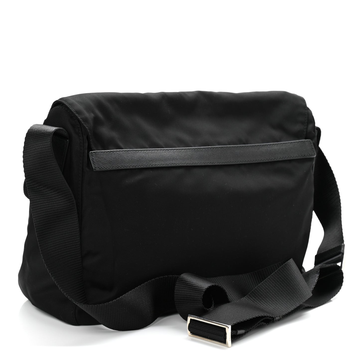 Tessuto Nylon Saffiano Vela Messenger Bag Black