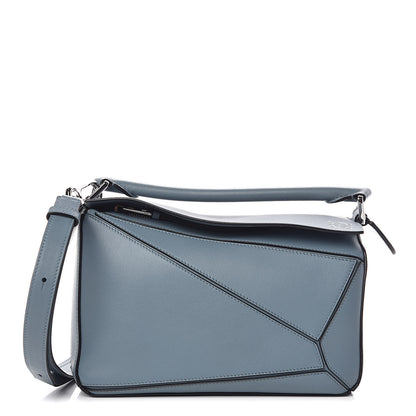 Loewe Calfskin Small Puzzle Bag Stone Blue 1 of 9