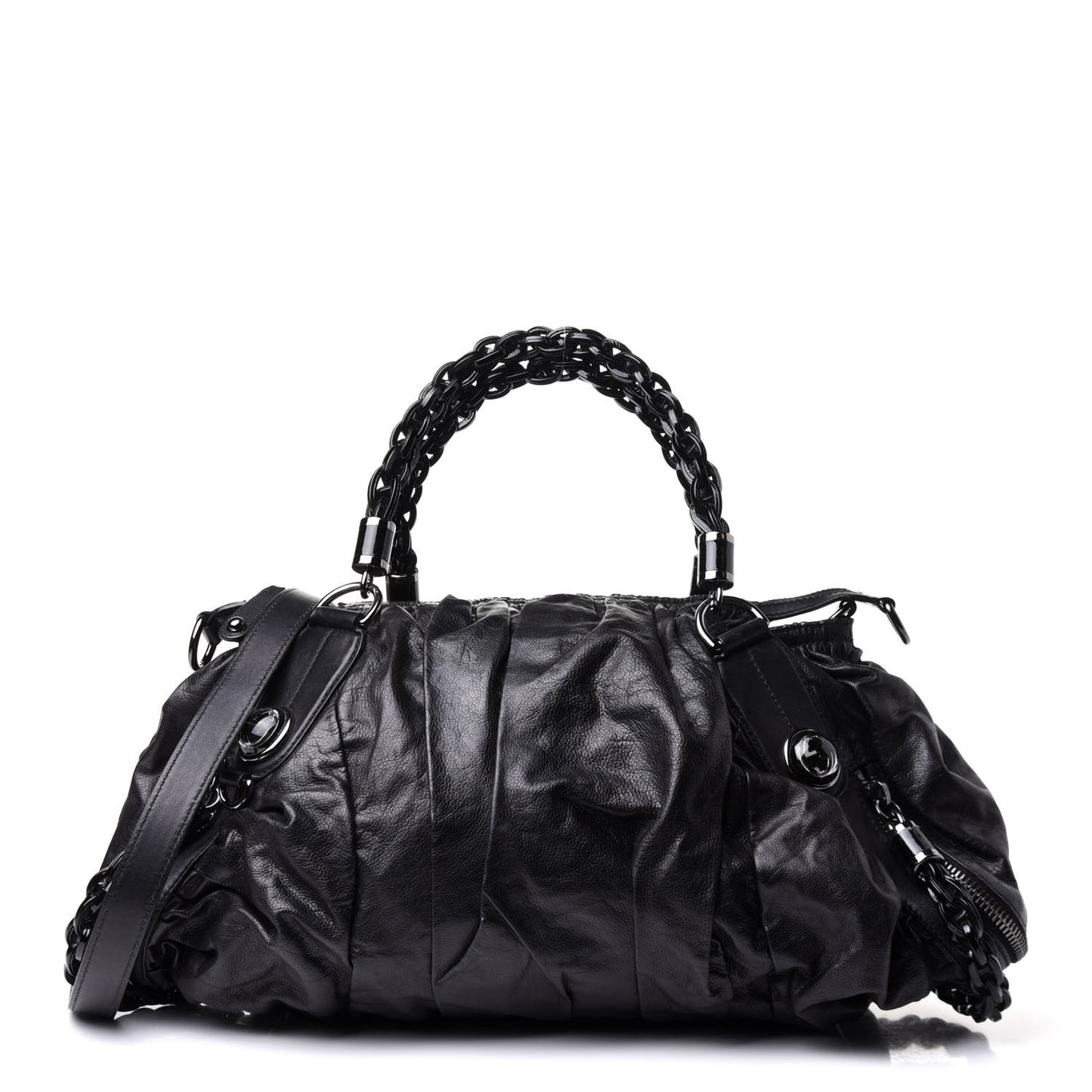 Calfskin Medium Galaxy Satchel Black
