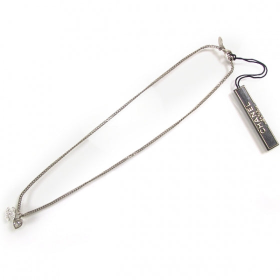 Chanel Crystal Mini Heart CC Logo Necklace 1 of 5