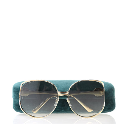 Gucci Metal Oversized Round Frame GG0225S Sunglasses Gold 8 of 8