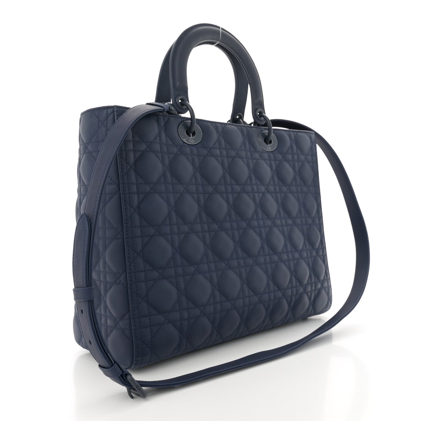 Ultra Matte Calfskin Cannage Large Lady Dior Blue