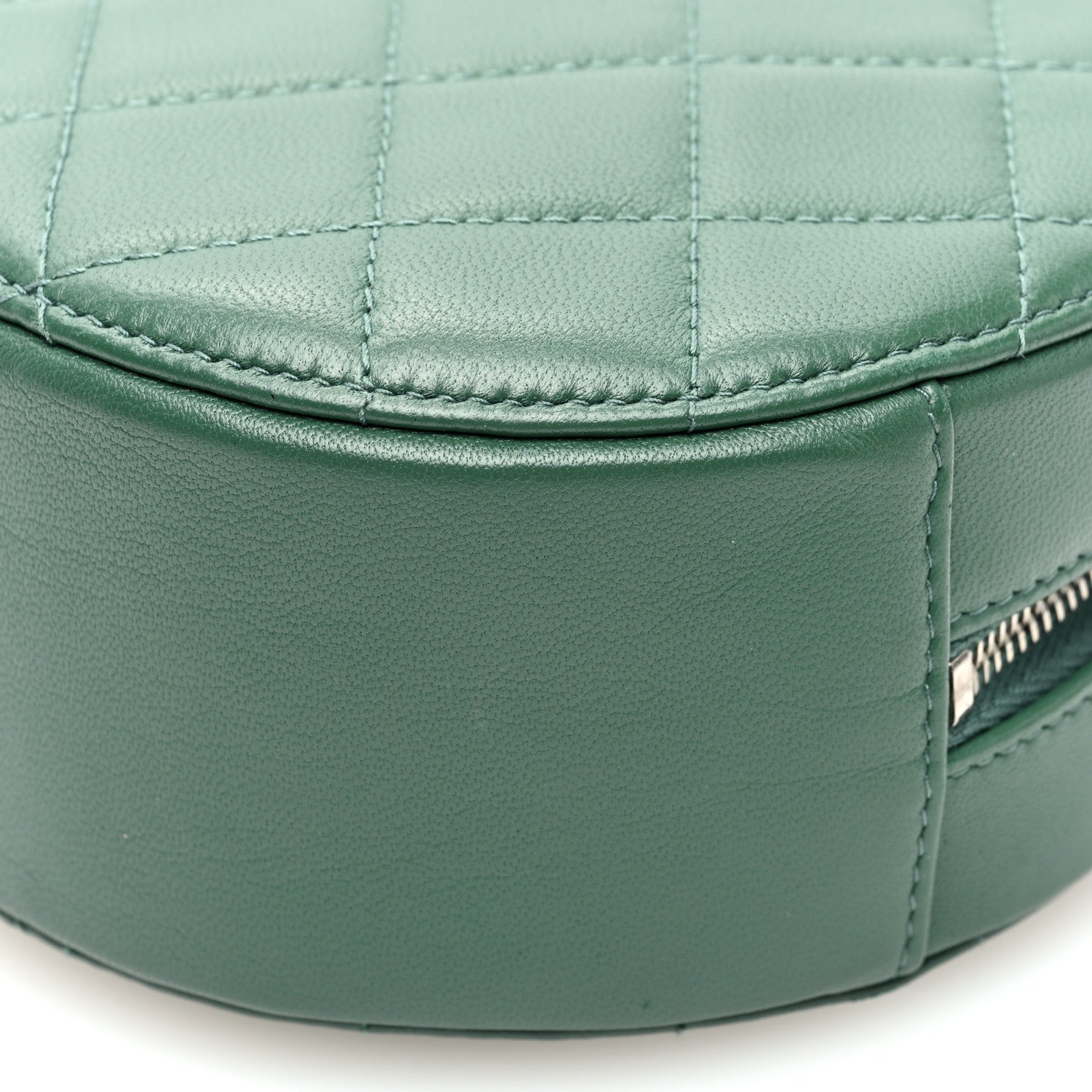 Chanel Lambskin Quilted Round Clutch With Chain Green 10 of 10