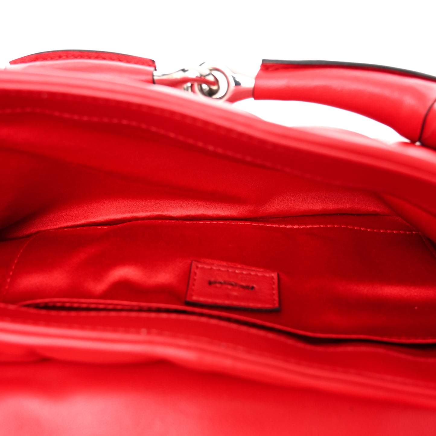 Nappa Vertical Matelasse Medium Maxi Horsebit Chain Shoulder Bag Beret Red