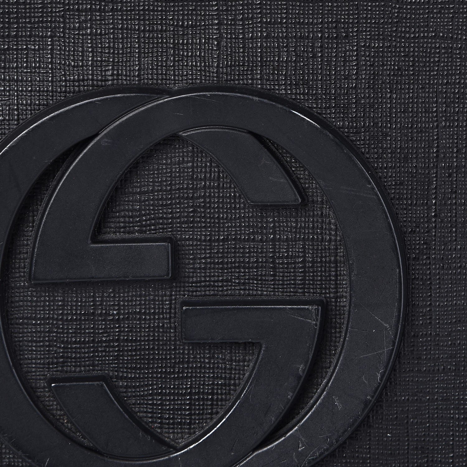 Gucci Coated Canvas Interlocking G Large Flap Messenger Bag Black 9 of 11