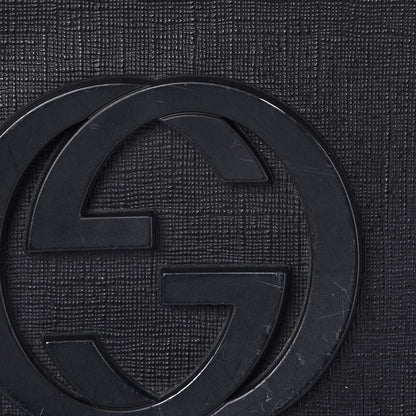 Gucci Coated Canvas Interlocking G Large Flap Messenger Bag Black 9 of 11