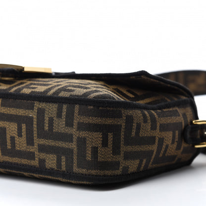 Fendi Fabric Jacquard FF 1974 Medium Baguette Tobacco Moro Black 7 of 11