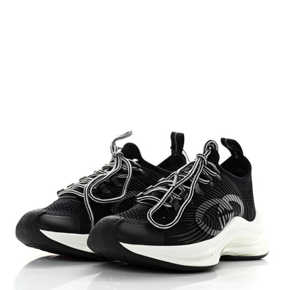 Gucci Technical Knit Fabric Waves Womens Gucci Run Sneakers 35 Black Loess 3 of 7