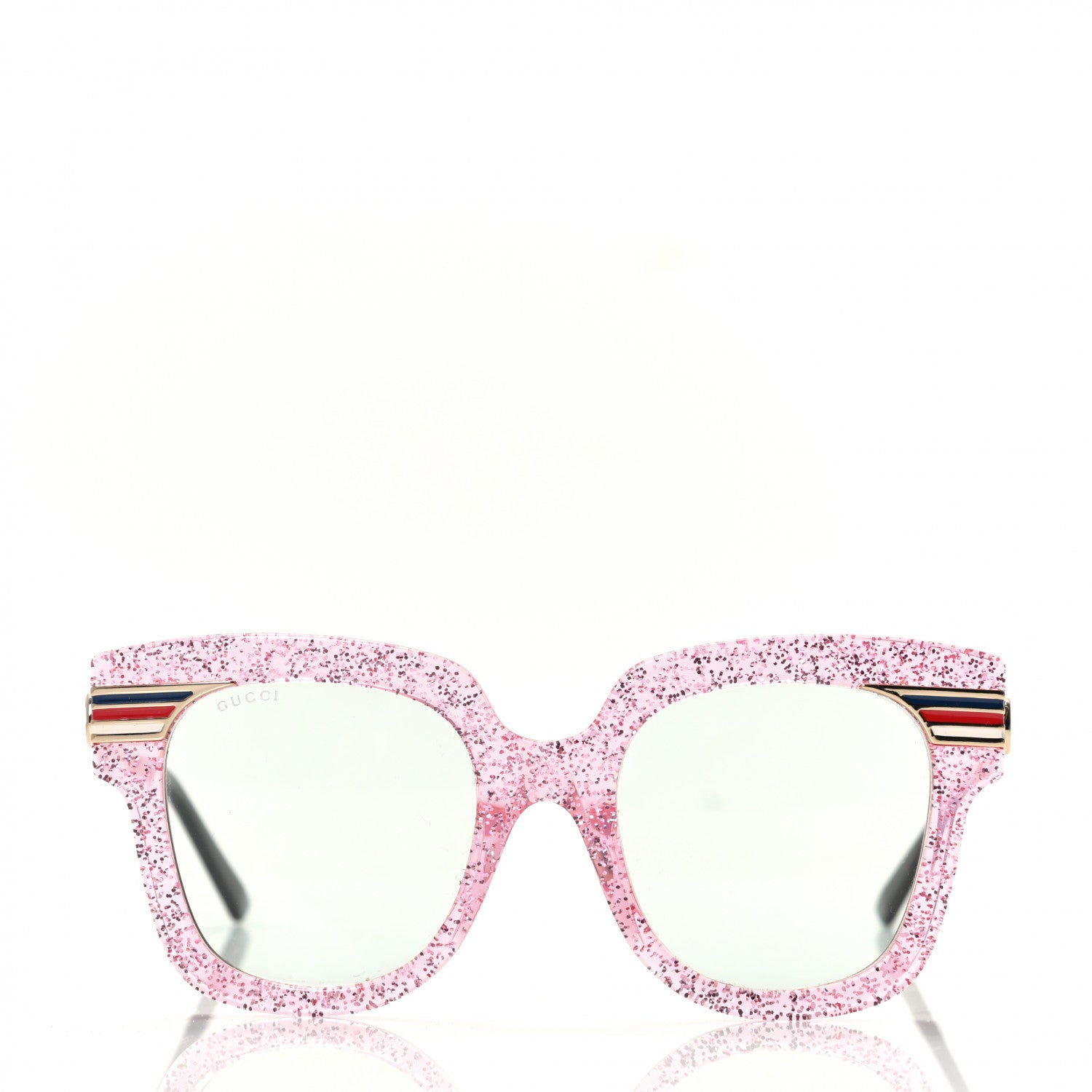 Gucci Acetate Square Frame Web Glitter GG0281S Sunglasses Pink 2 of 8