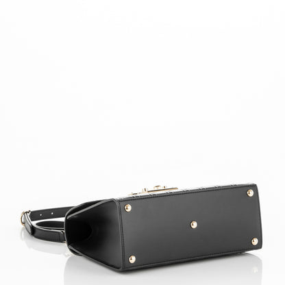 Gucci Guccissima Signature Small Padlock Top Handle Bag Black 4 of 7