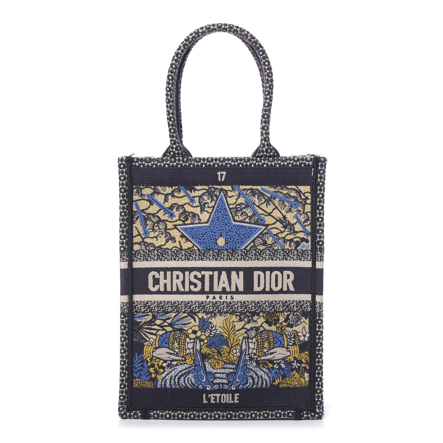 Christian Dior Canvas Embroidered Vertical L'Etoile Book Tote 1 of 11