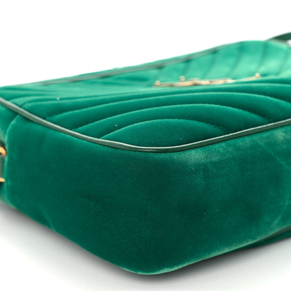 Saint Laurent Velvet Matelasse Monogram Lou Camera Bag Deep Malachite 8 of 9