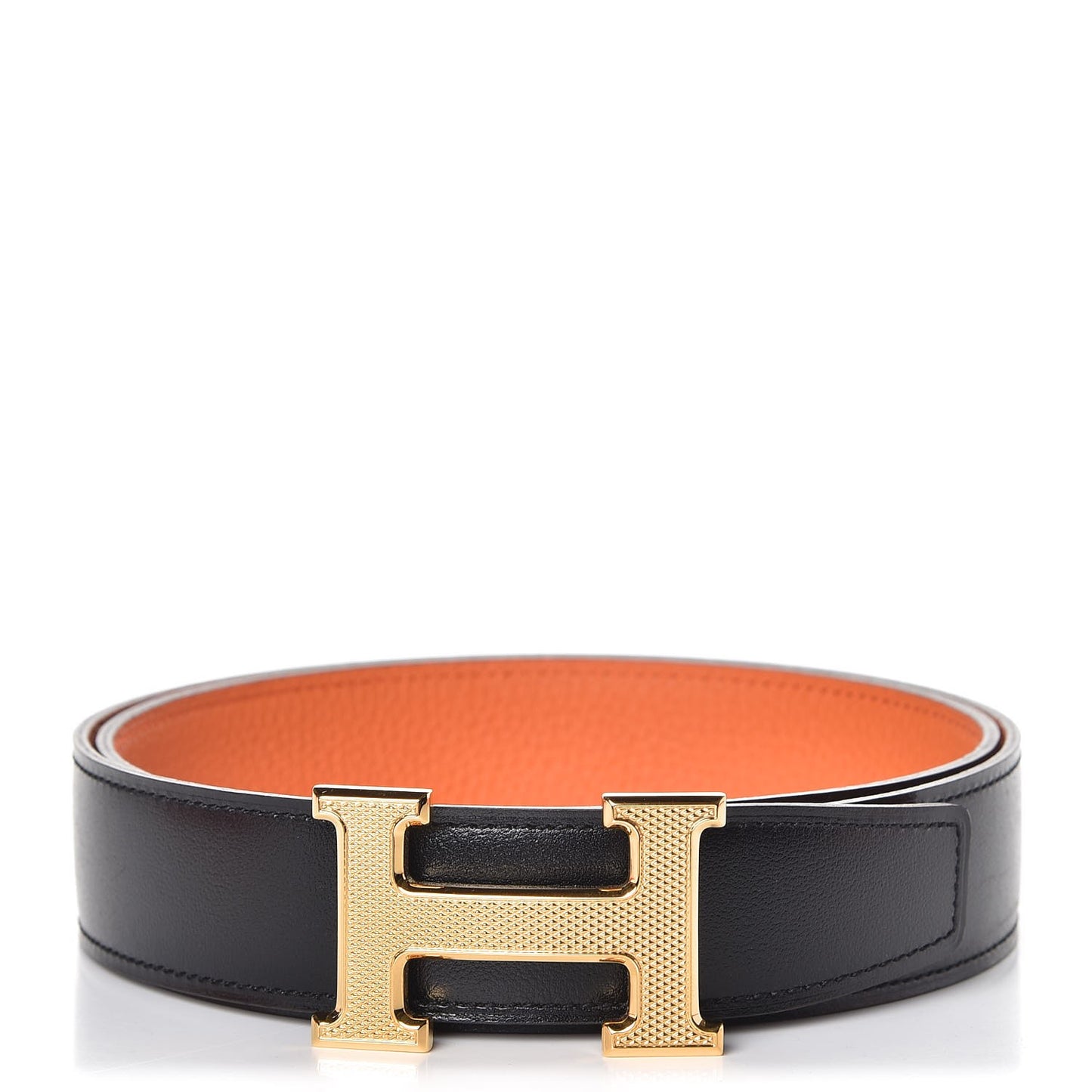 Box Togo 32mm Guilloche H Belt 85 Black Orange