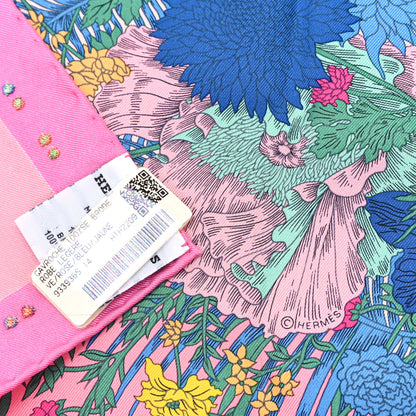 Hermes Silk Robe Legere Scarf 45 Rose Bleu Jaune 3 of 3