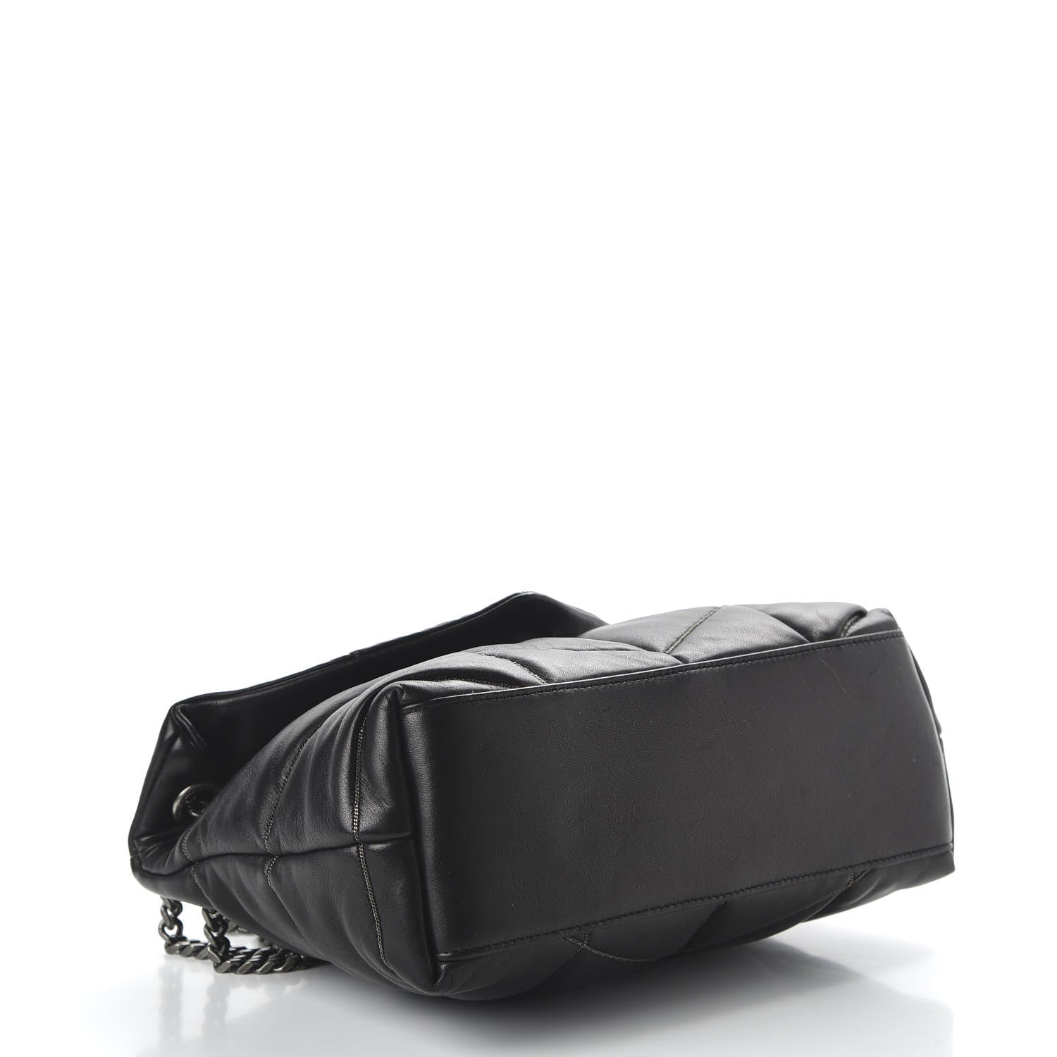 Saint Laurent Lambskin Quilted Small Loulou Puffer Monogram Chain Satchel Black 3 of 8