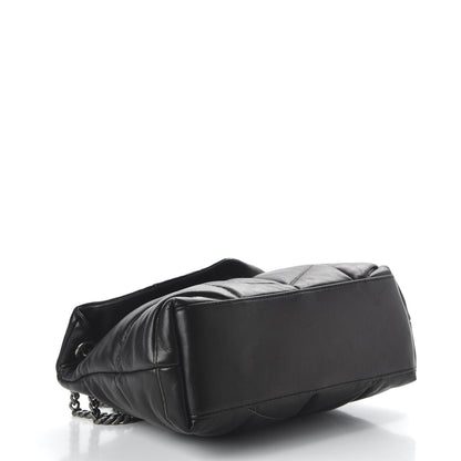Saint Laurent Lambskin Quilted Small Loulou Puffer Monogram Chain Satchel Black 3 of 8