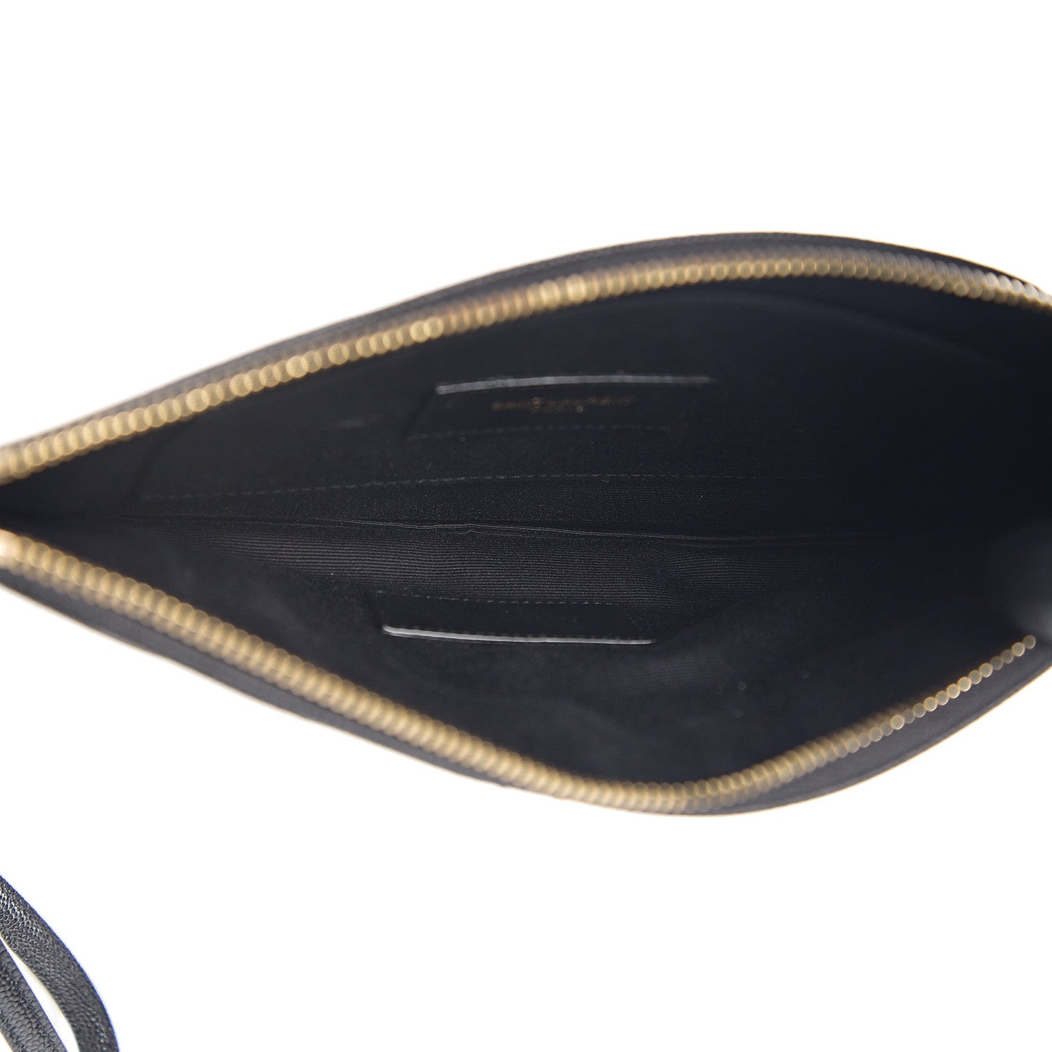 Saint Laurent Grain De Poudre Chevron Monogram Bill Pouch Black 4 of 8