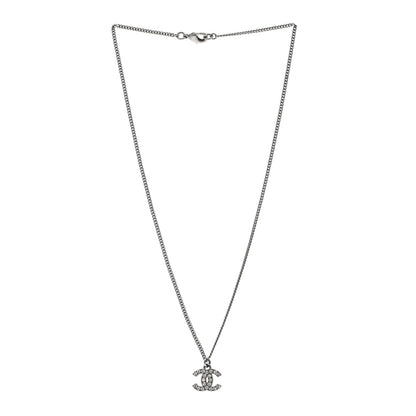 Chanel Crystal Timeless CC Necklace Silver 3 of 6