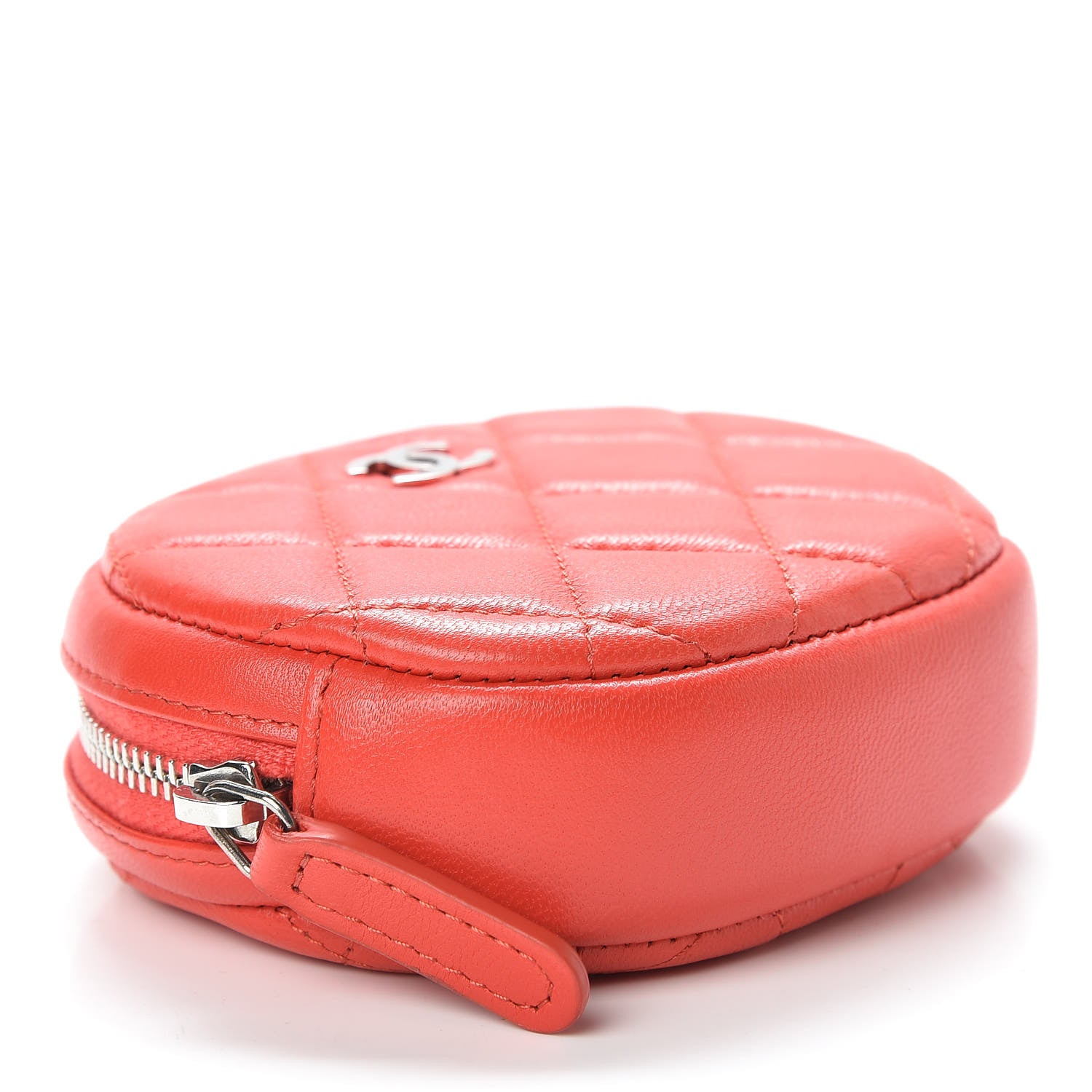 Chanel Lambskin Quilted Zip Around Classic Coin Purse Orange 4 of 8