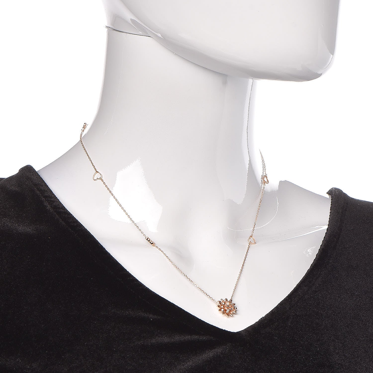 Gucci 18K Rose Gold Diamond Flora Necklace 2 of 7