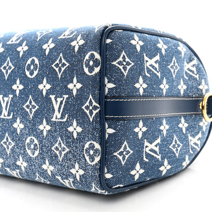 Louis Vuitton Monogram Jacquard Denim Speedy Bandouliere 25 Bleu 9 of 10