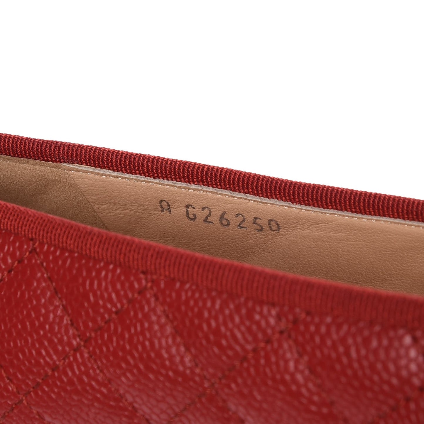 Caviar Quilted CC Cap Toe Ballerina Flats 39 Red