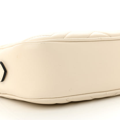 Gucci Calfskin Matelasse Mini GG Marmont Chain Shoulder Bag White 8 of 10