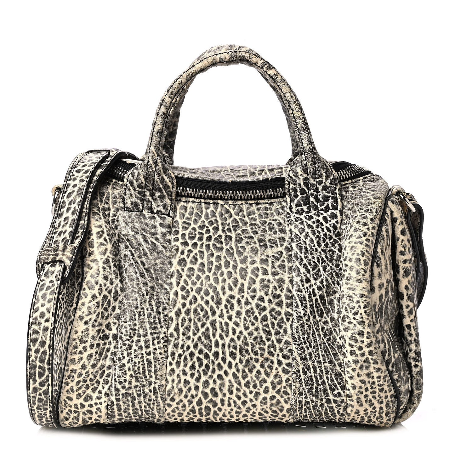 Pebbled Lambskin Rockie Black White Rhodium Hardware