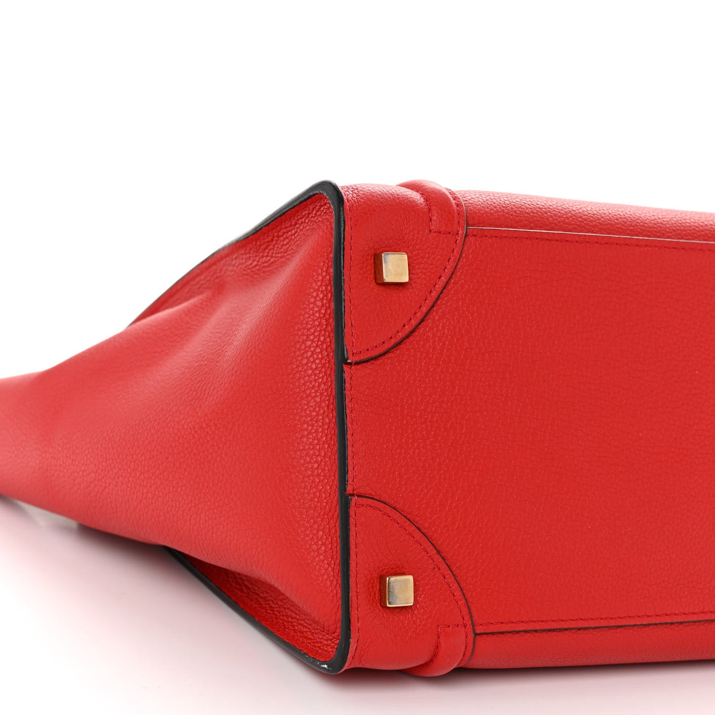 Drummed Calfskin Mini Luggage Coquelicot