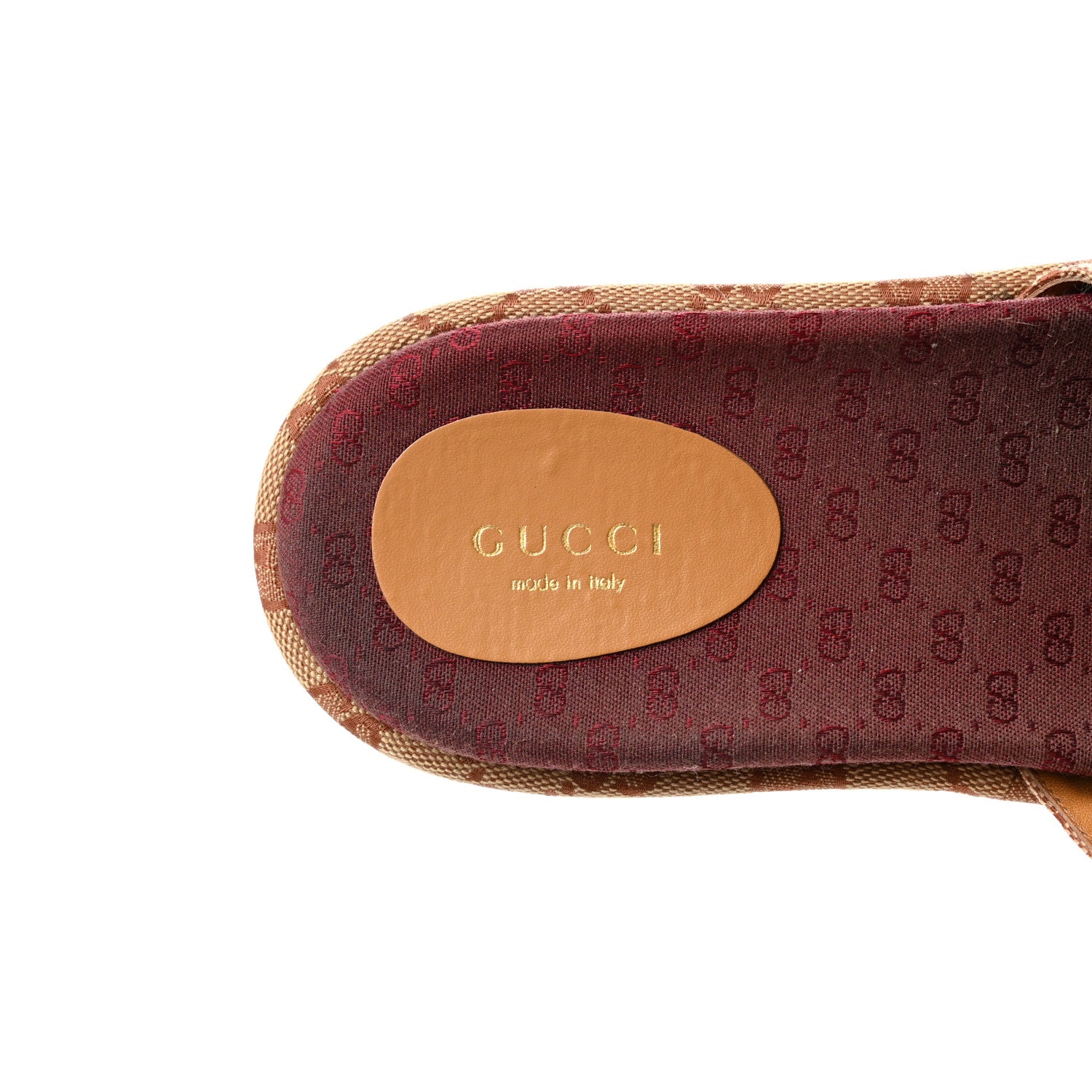 Gucci Canvas GG Monogram Angelina Platform Slide Sandals 39.5 Beige Ruggine 7 of 9