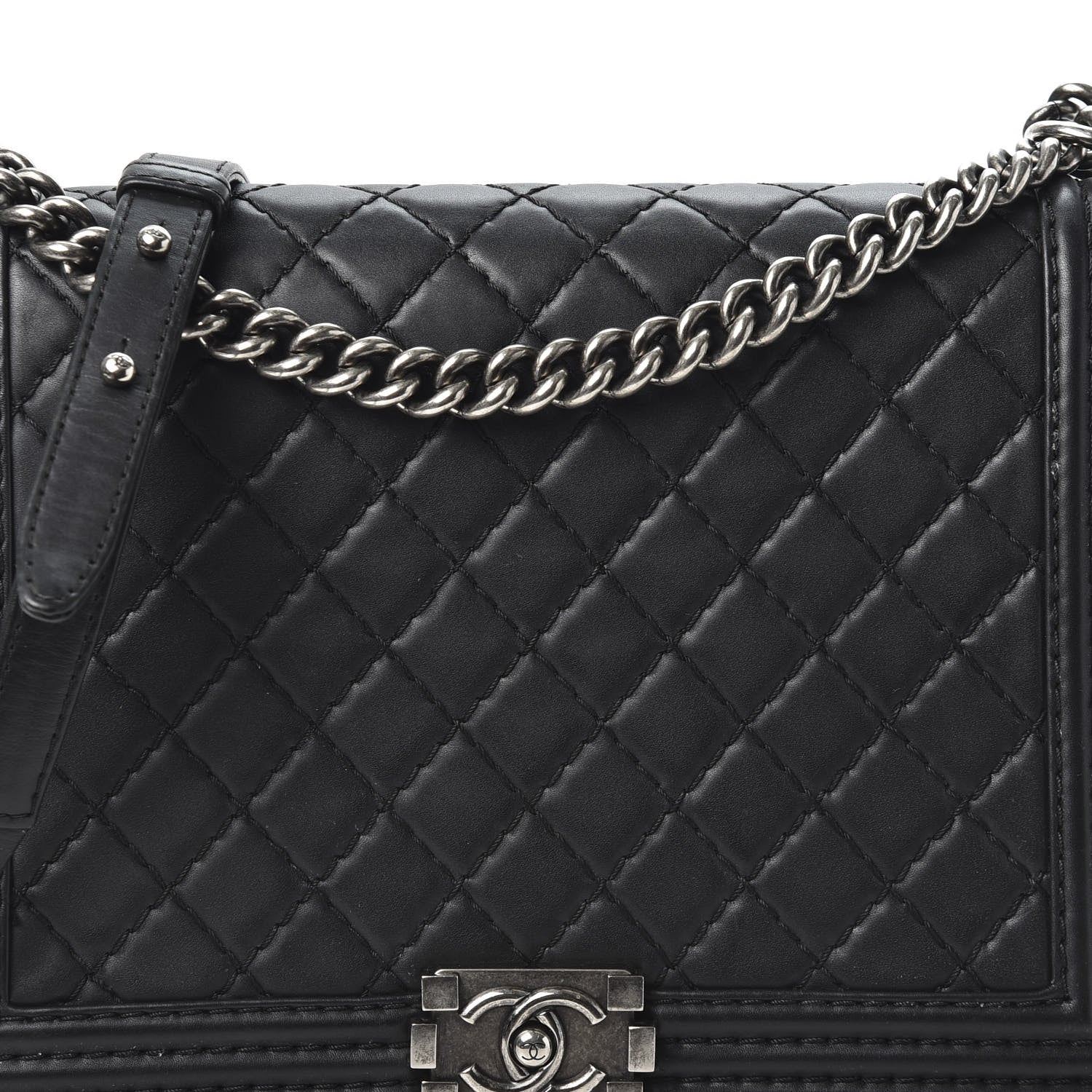 Chanel Lambskin Quilted Large Boy Flap Black 9 of 9