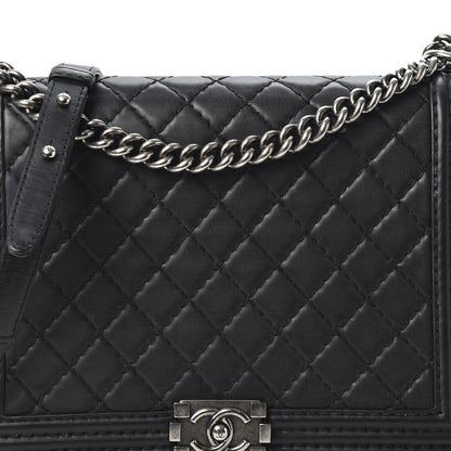 Chanel Lambskin Quilted Large Boy Flap Black 9 of 9
