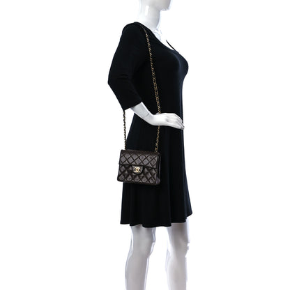 Chanel Lambskin Quilted Mini Square Flap Bag Dark Brown 2 of 13