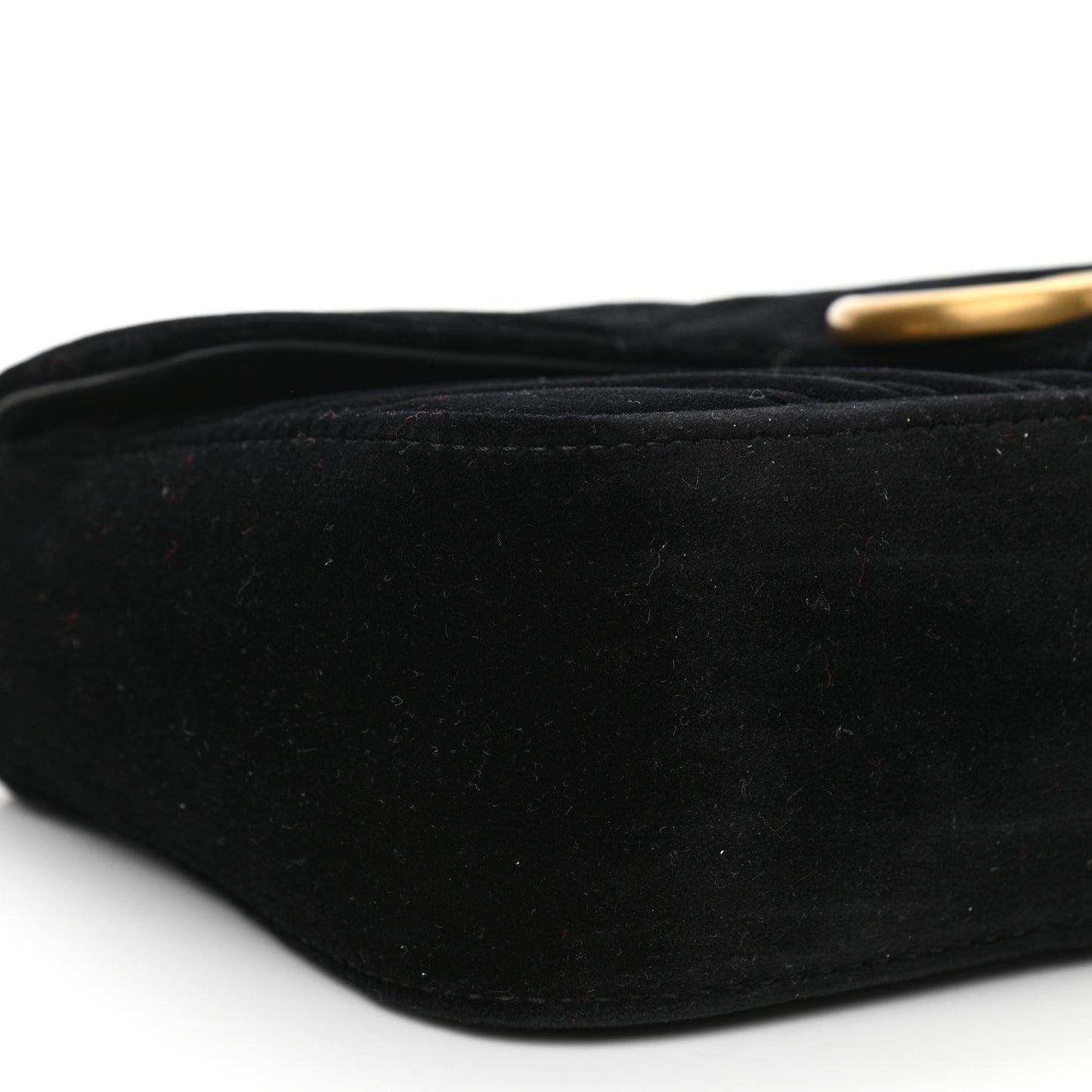 Velvet Matelasse Small GG Marmont Shoulder Bag Black