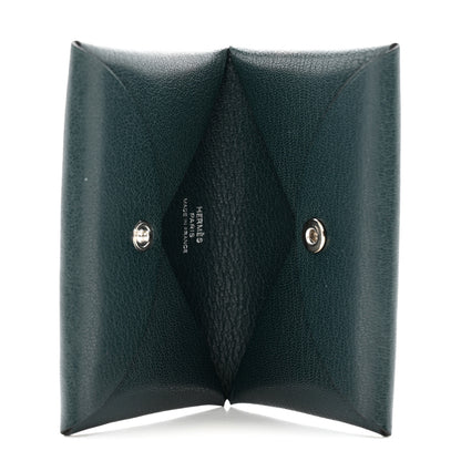 Hermes Chevre Mysore Calvi Card Case Vert Cypress 5 of 8