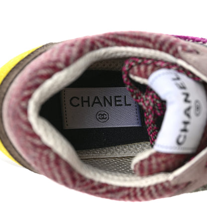 Chanel Tweed Suede CC Sneakers 39.5 Multicolor 5 of 6